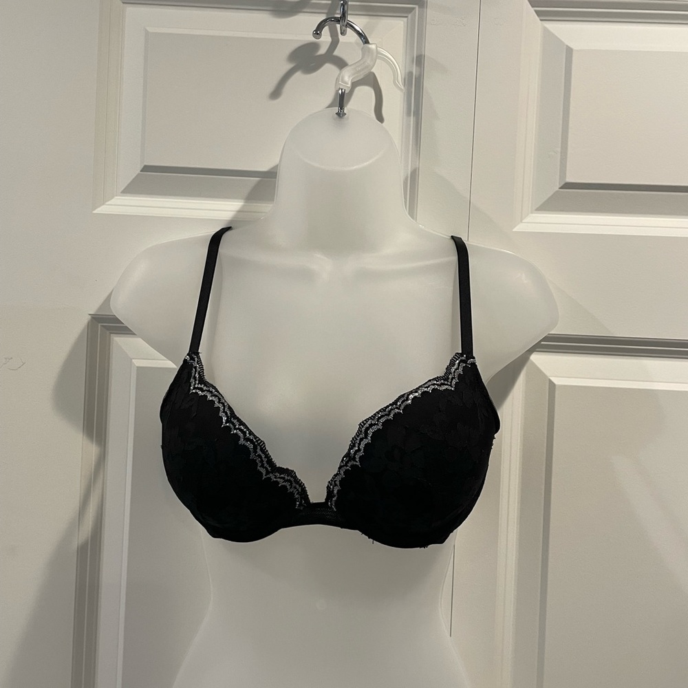 Victorias Secret black sparkle push up bra